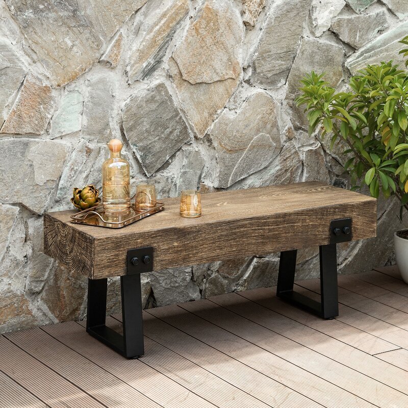 Concrete and Metal Bench
