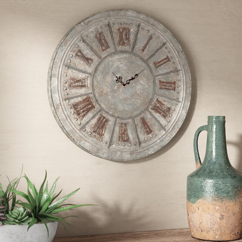 Concrete stone shabby chic clock