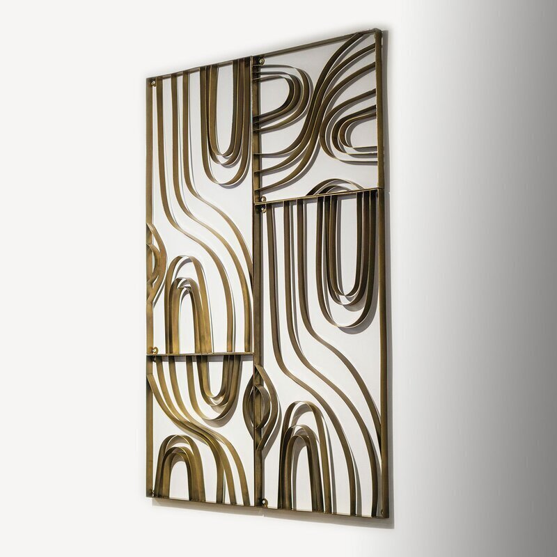 Contemporary brass wall decor