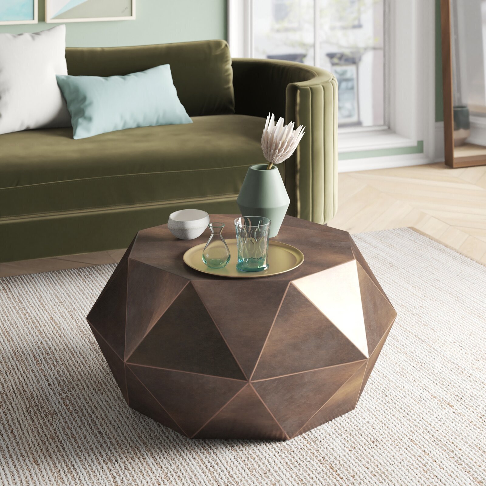 Contemporary Copper Coffee Table