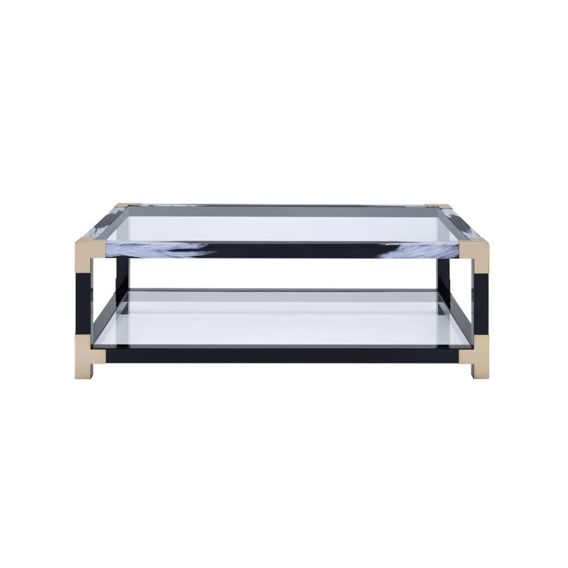 Contemporary Extra Large Coffee Table With Bottom Shelf
