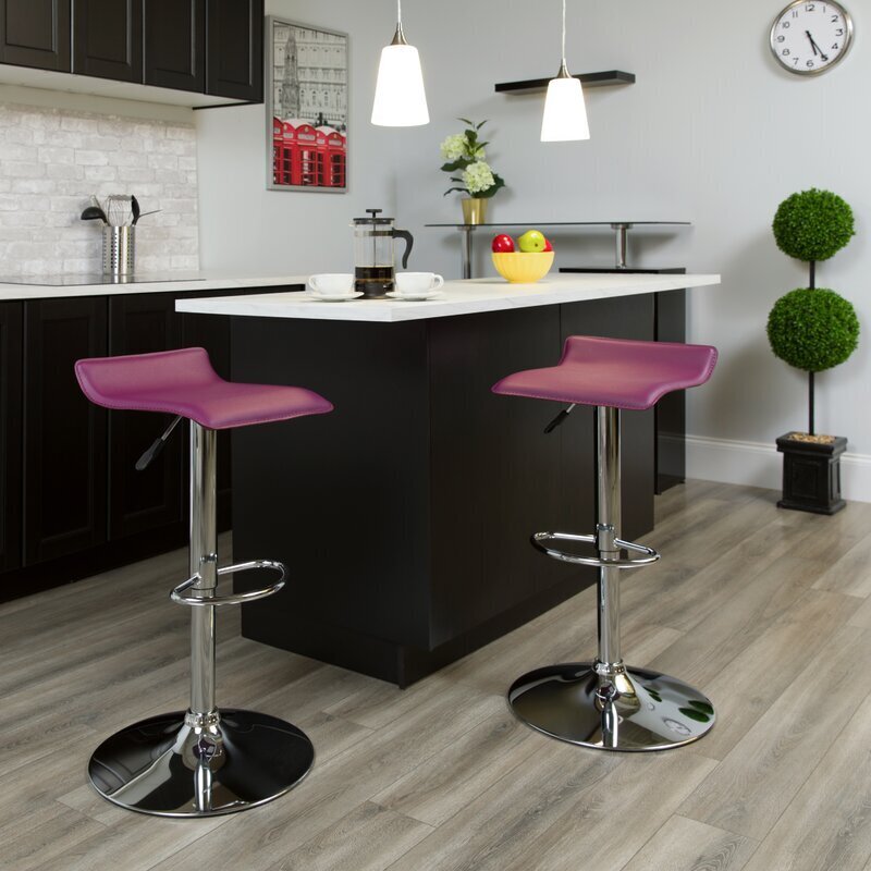 Contemporary Low Back Purple Bar Stools
