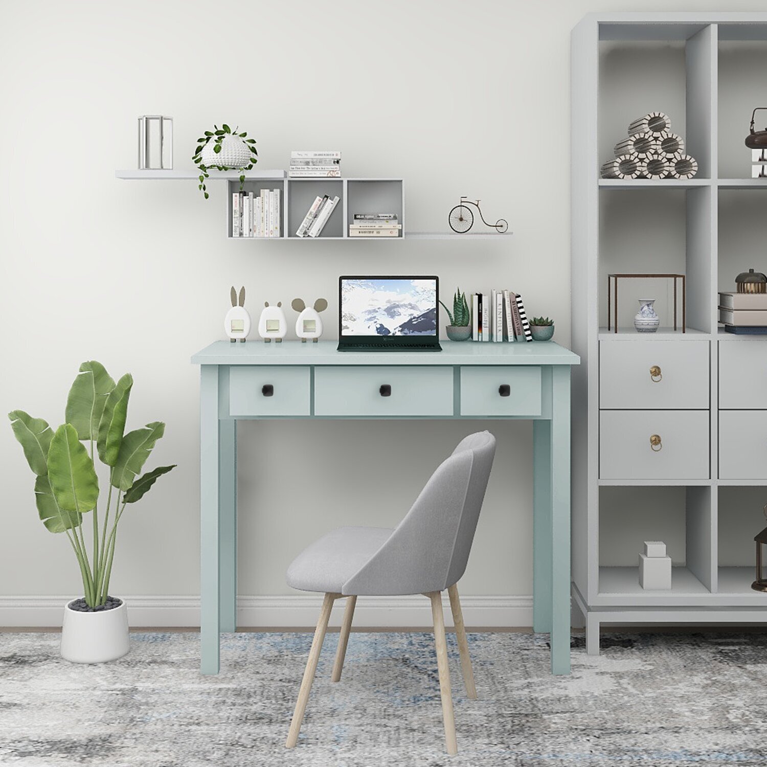Contemporary makeup table without mirror