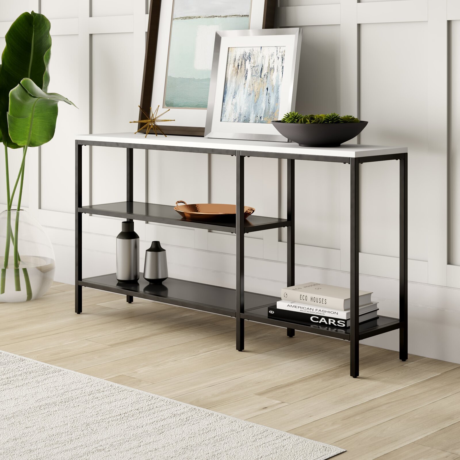 Contemporary Marble Top Entryway Table