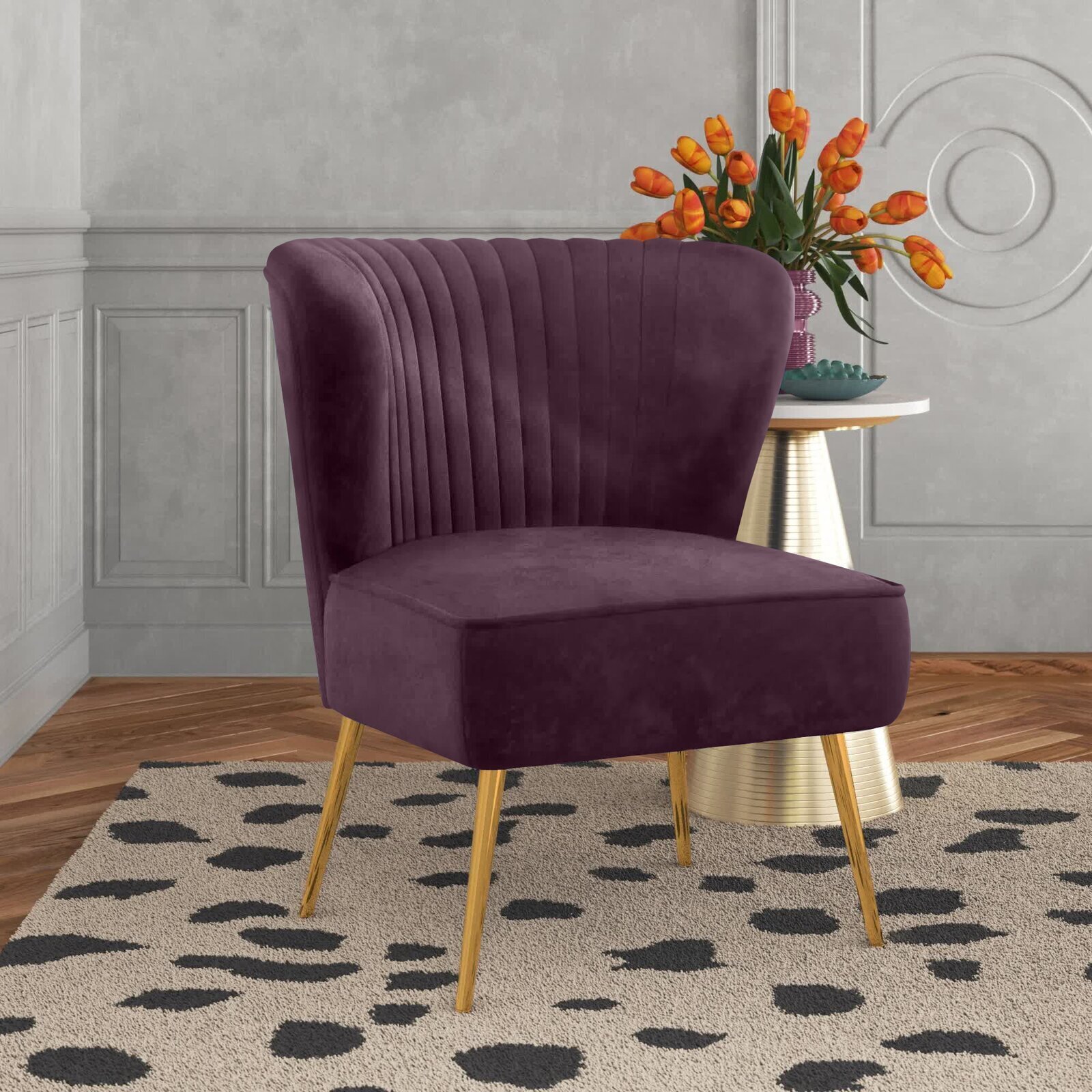 Contemporary Minimalistic Plum Seat