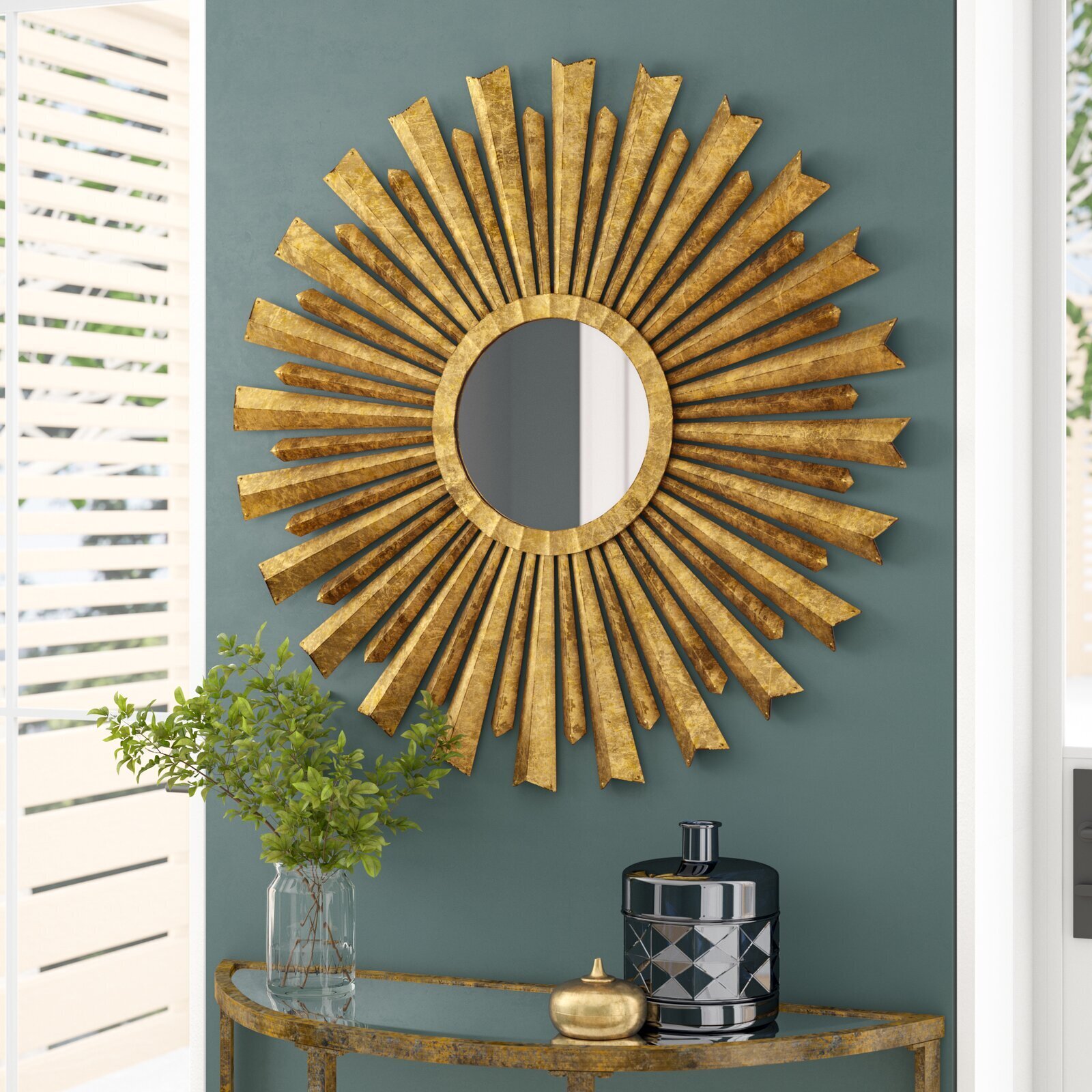 Contemporary Sunburst Mirror Large