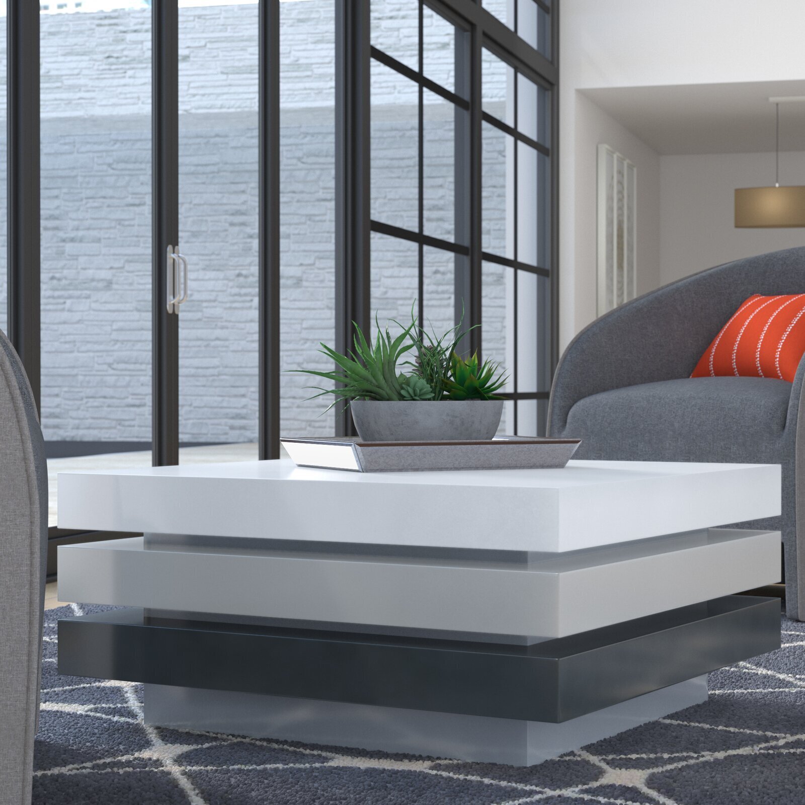 Contemporary white gloss coffee table 