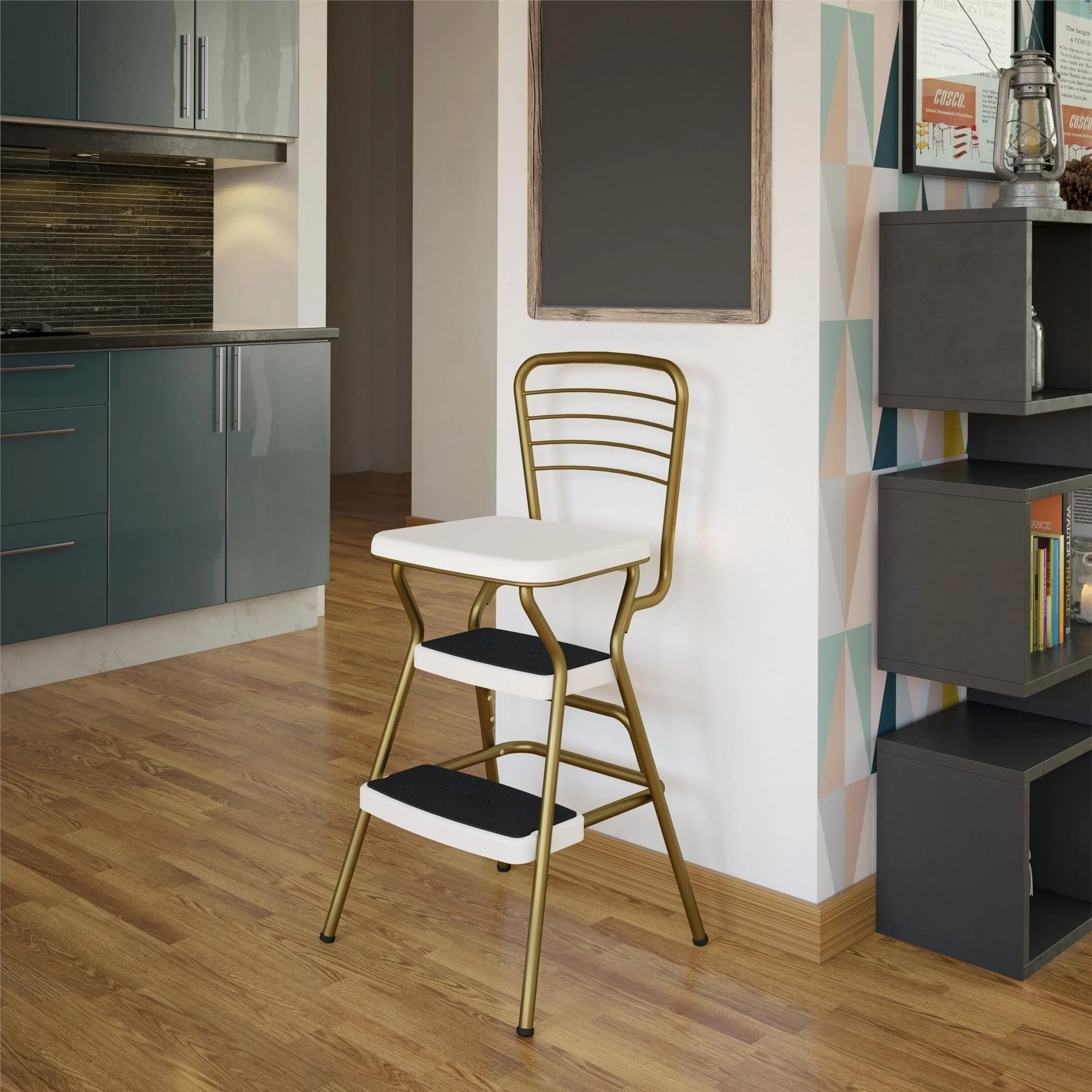 Contrasting Vintage Kitchen Stool