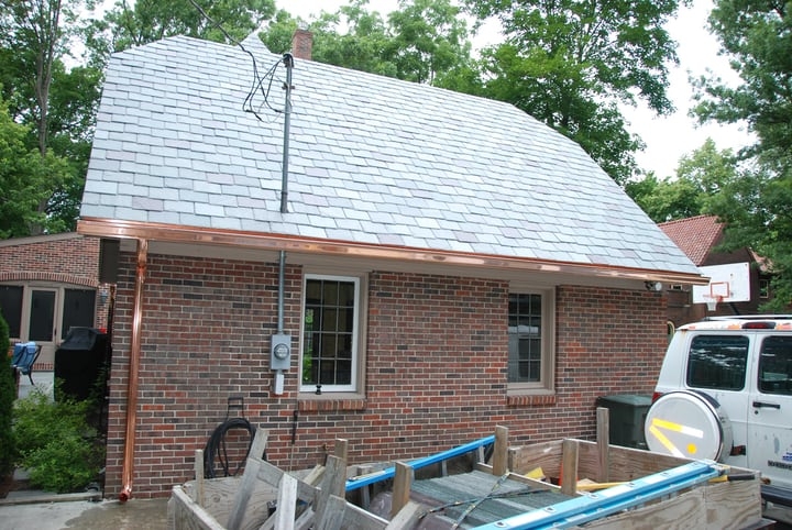 copper rain gutter