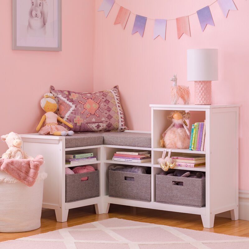 Corner style Kids' Bookshelf Bench