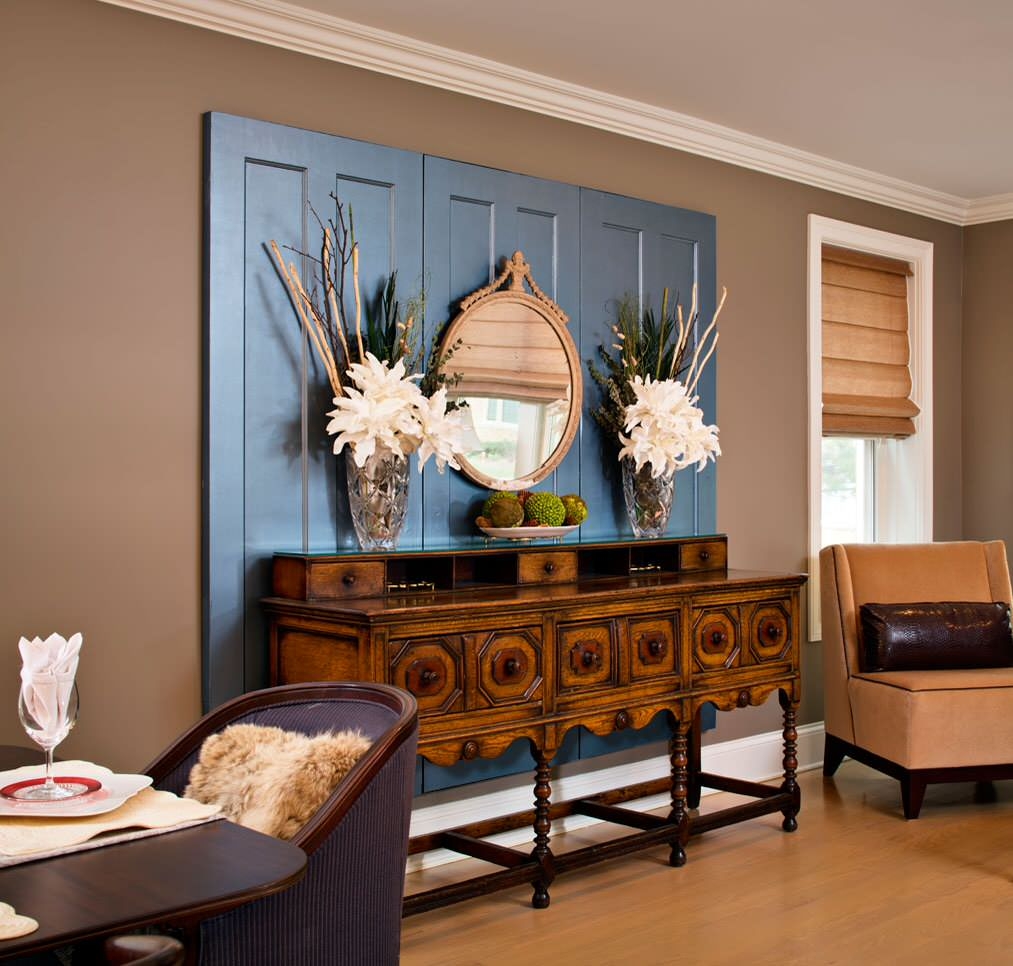 Corner with dark wood furniture