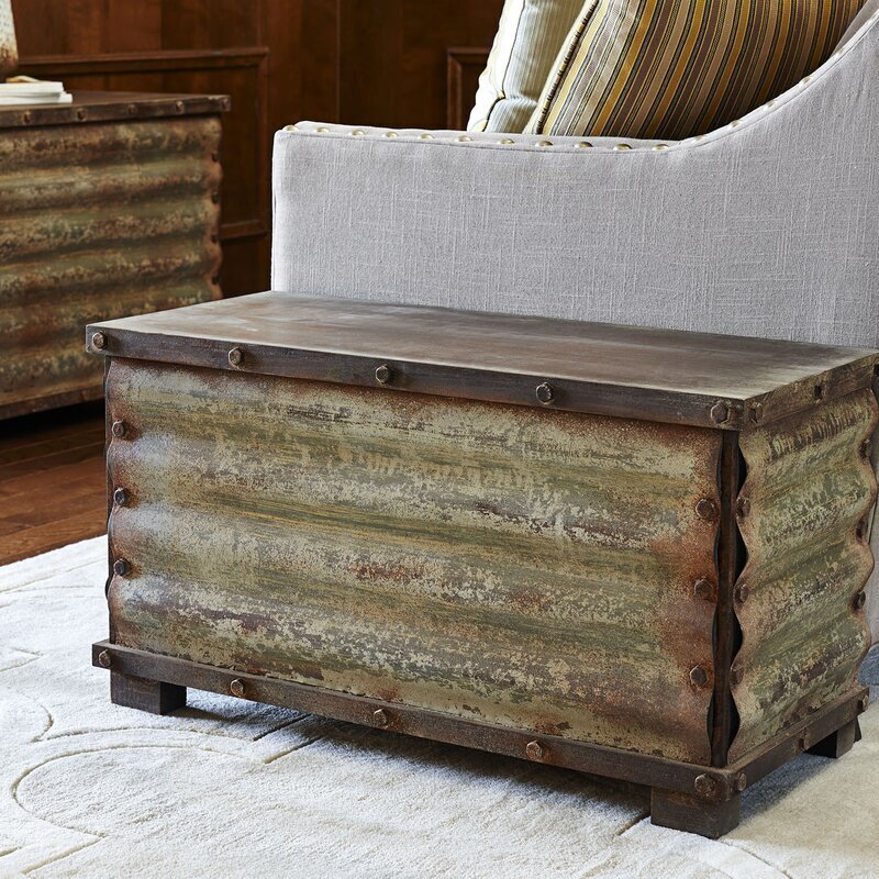 Corrugated Metal Trunk Coffee Table