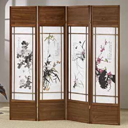 Courtdale 68'' W x 70'' H 4 - Panel Solid Wood Folding Room Divider