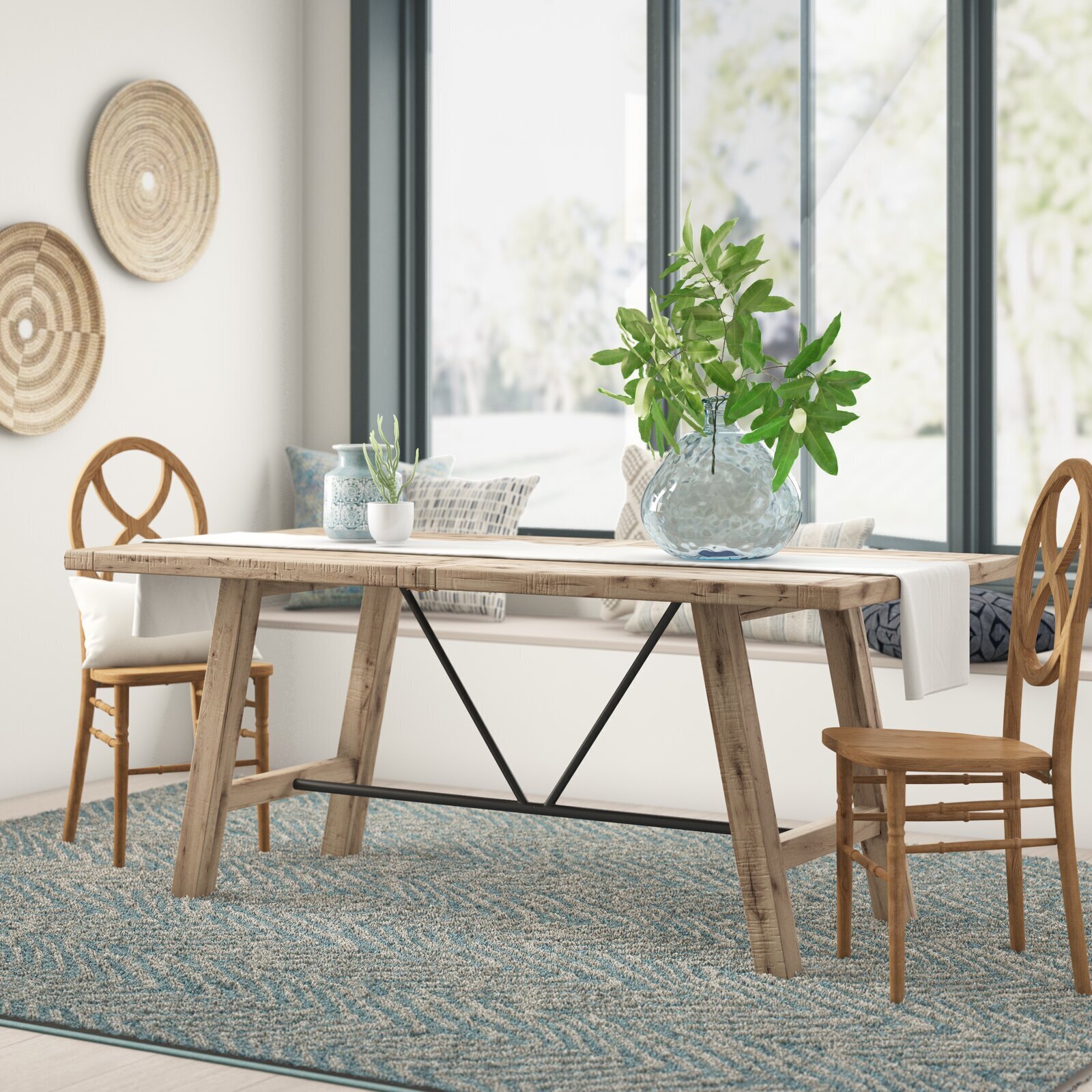 Craftsman style table in a light finish