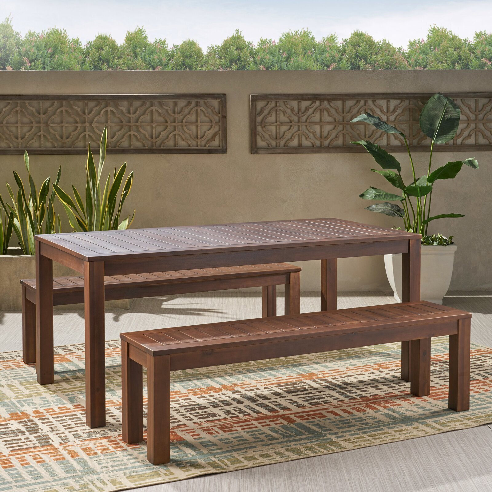 Craftsman style table with seating