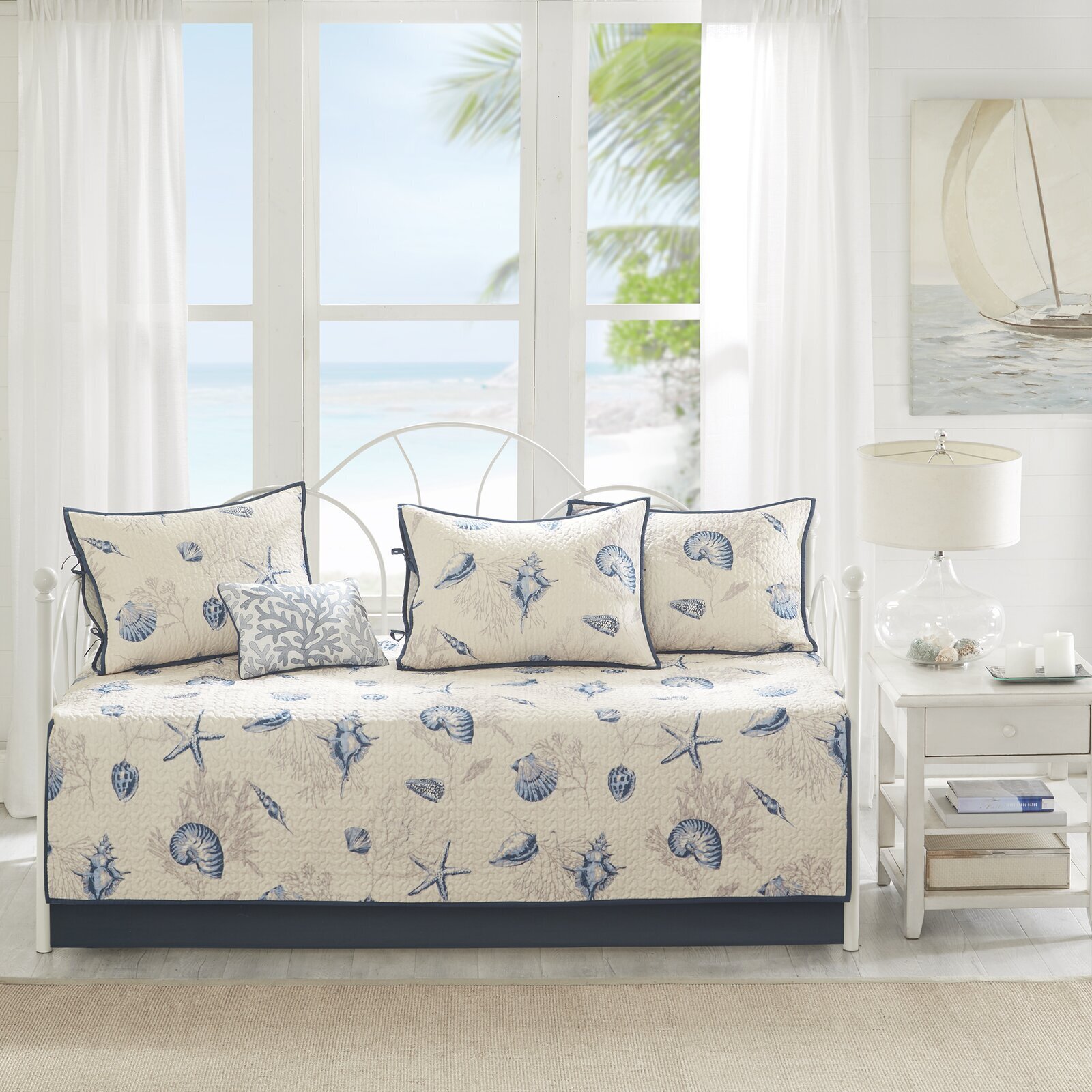 Cream Coastal Daybed Cover