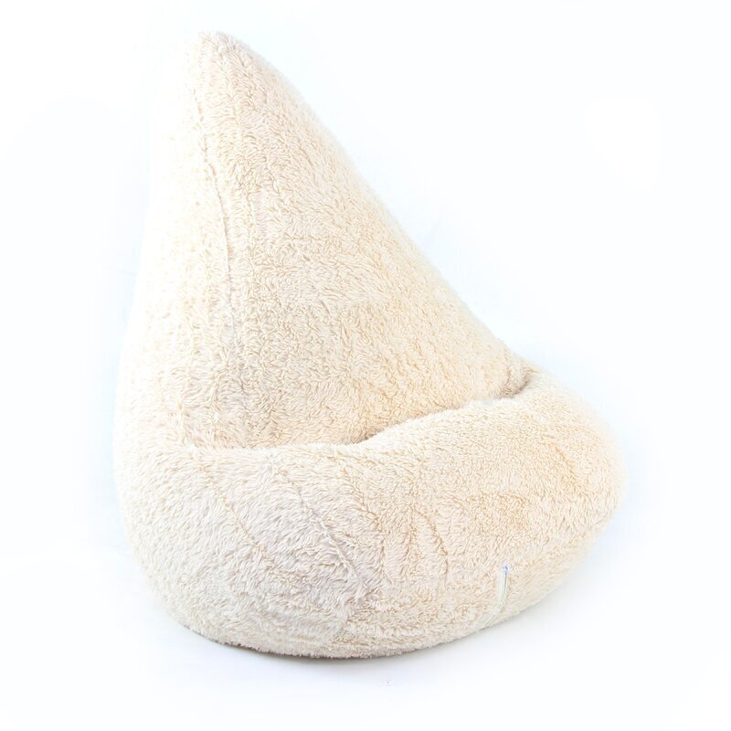 Cream Colored Fluffy Bean Bag Chair