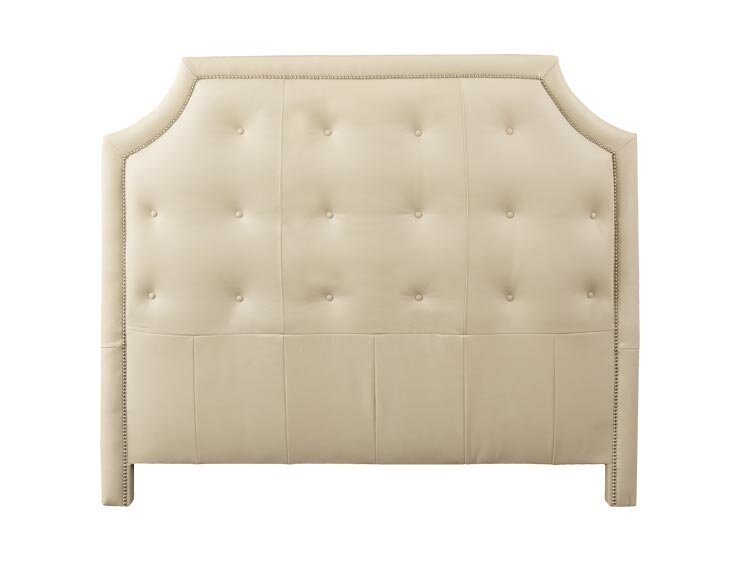 Creamy Tall Leather Headboard Queen