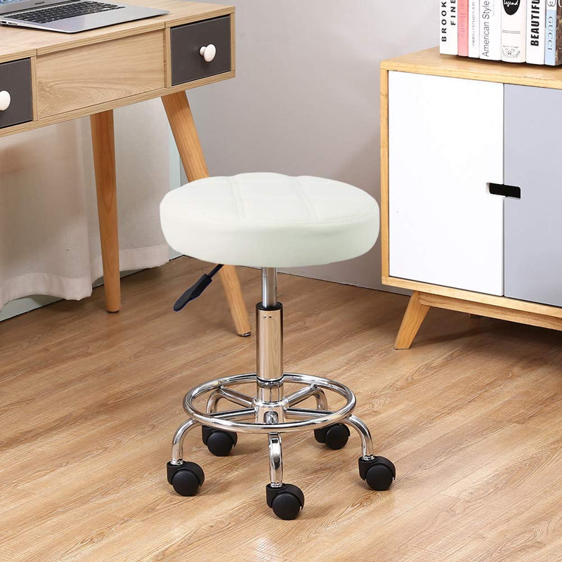 Crisp White Minimalstic Pedi Stool