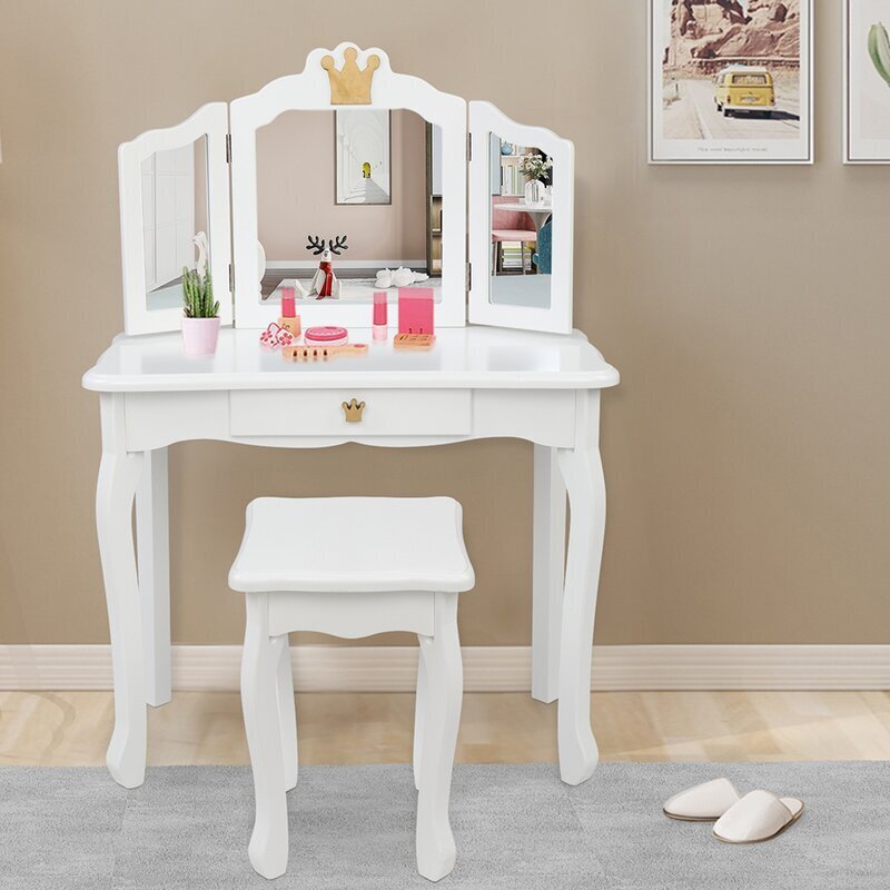 Crown Motif Girls Vanity Table