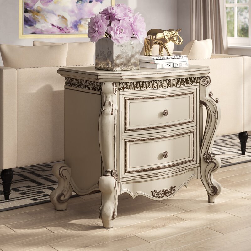 Curved Front Victorian Bedside Table