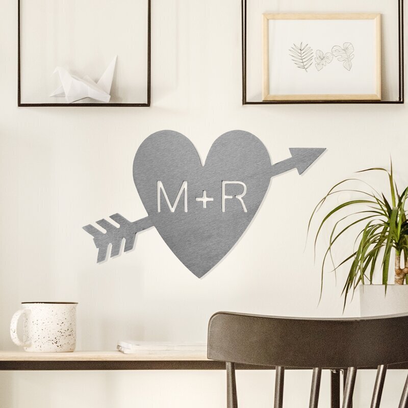 Customizable metal heart wall art