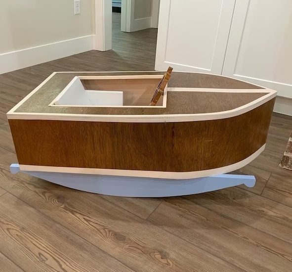 Customizable rocking boat toy