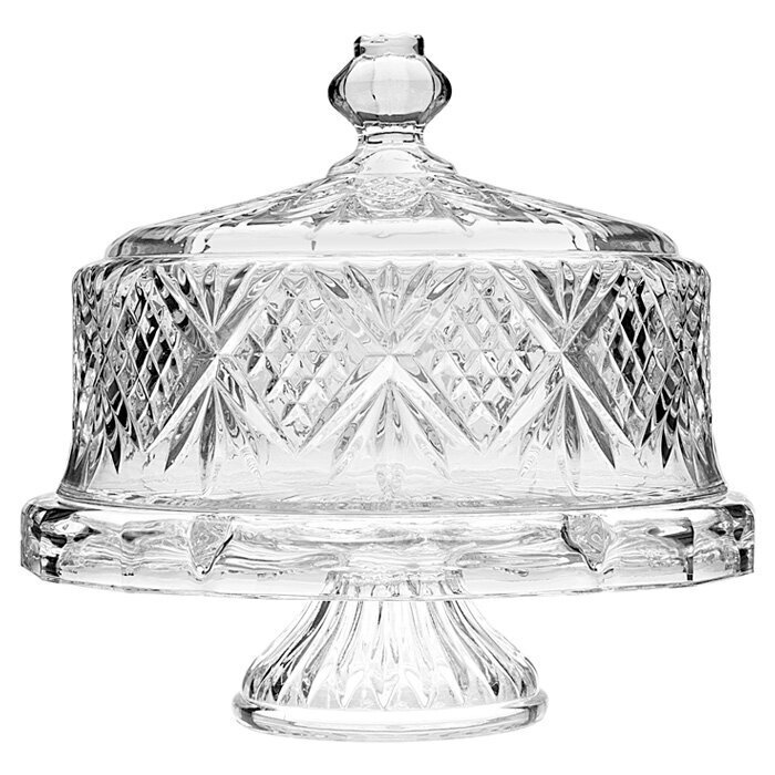 Cut Crystal Pedestal Cake Dish