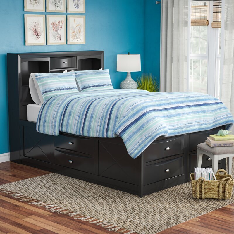 Dark Bookshelf Bed Frame Full