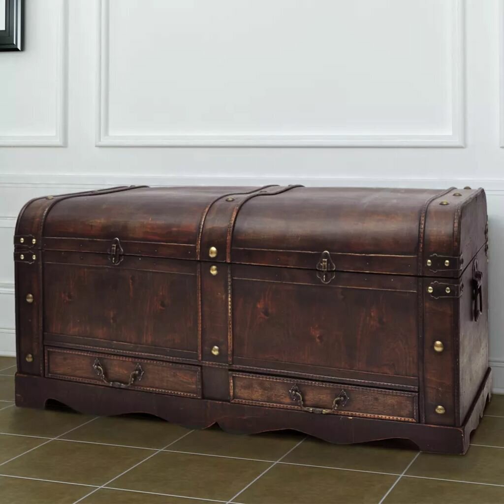 Dark Brown Round Edged Trunk Table