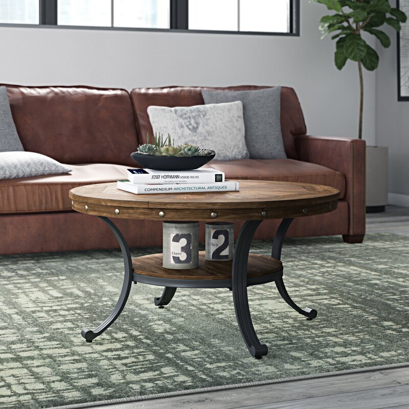 Dark Oak Studded Coffee Table 