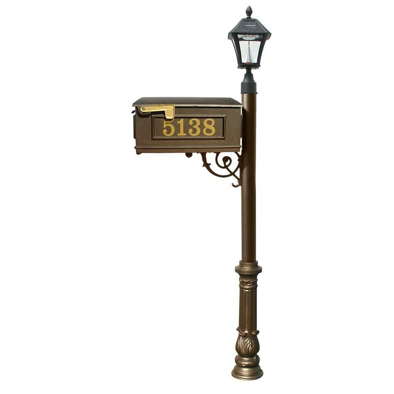 Decorative Bronze Mailbox With Post