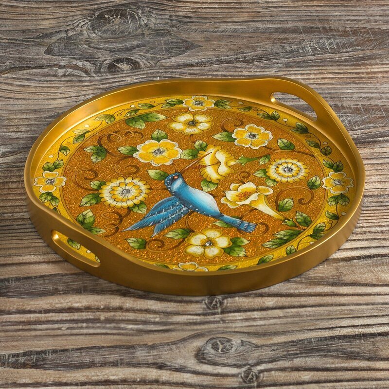 Decorative Round Wooden Tray