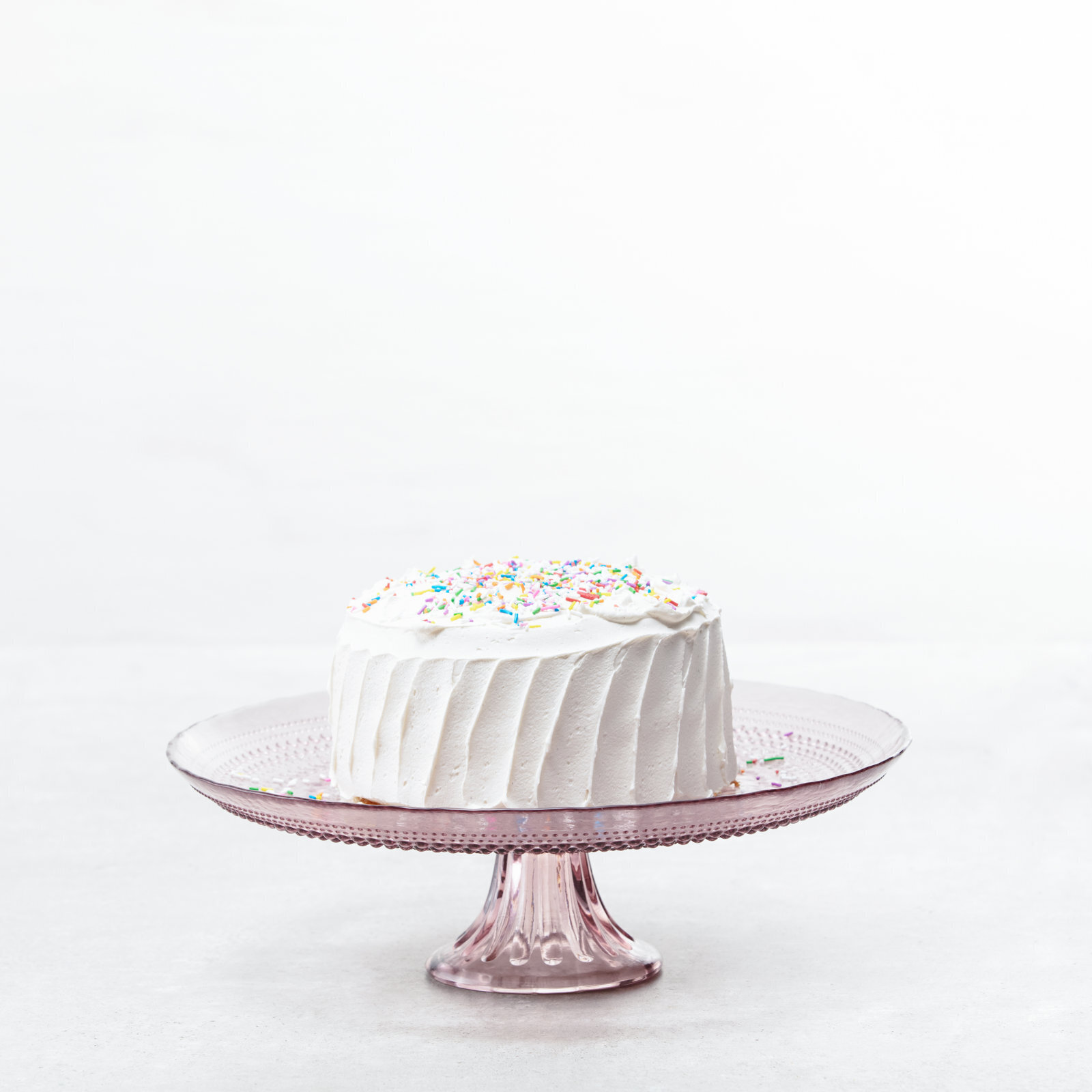 Delicate Pink Depression Glass Cake Plate