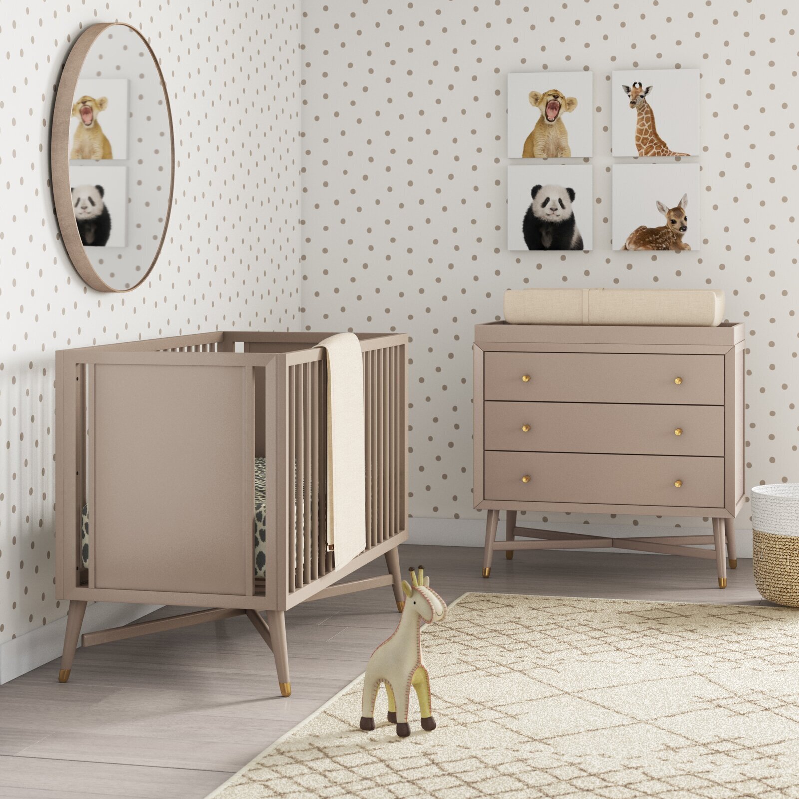 Delightful solid wood nursery furniture set