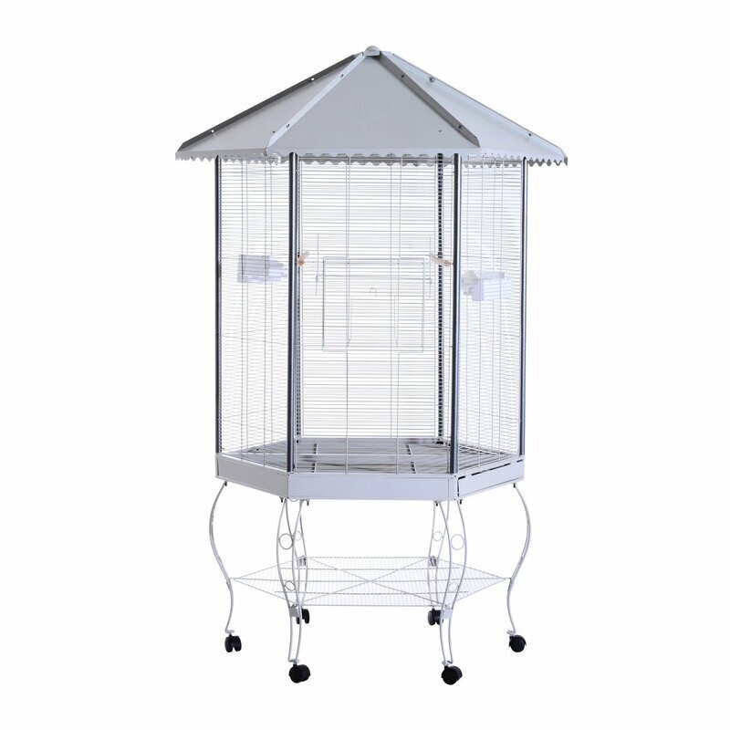 Deluxe Canopy Bird Aviary on Wheels