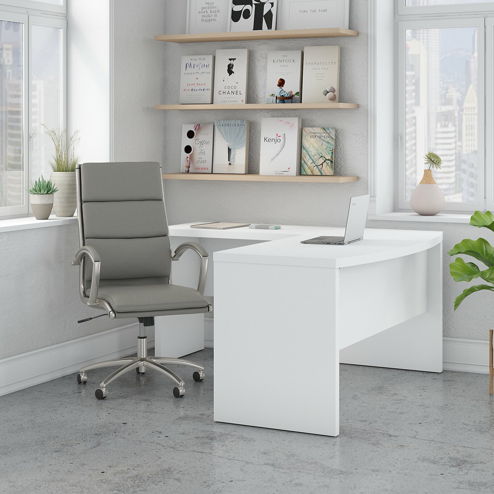 Desk with Curved Front