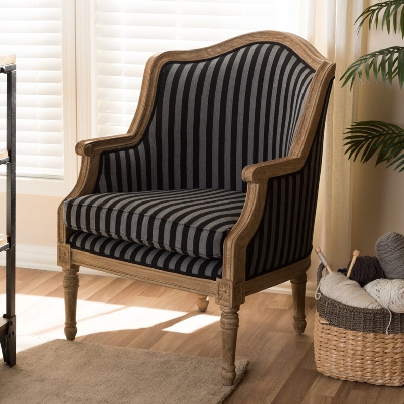 French Country Accent Chair with Turned Legs