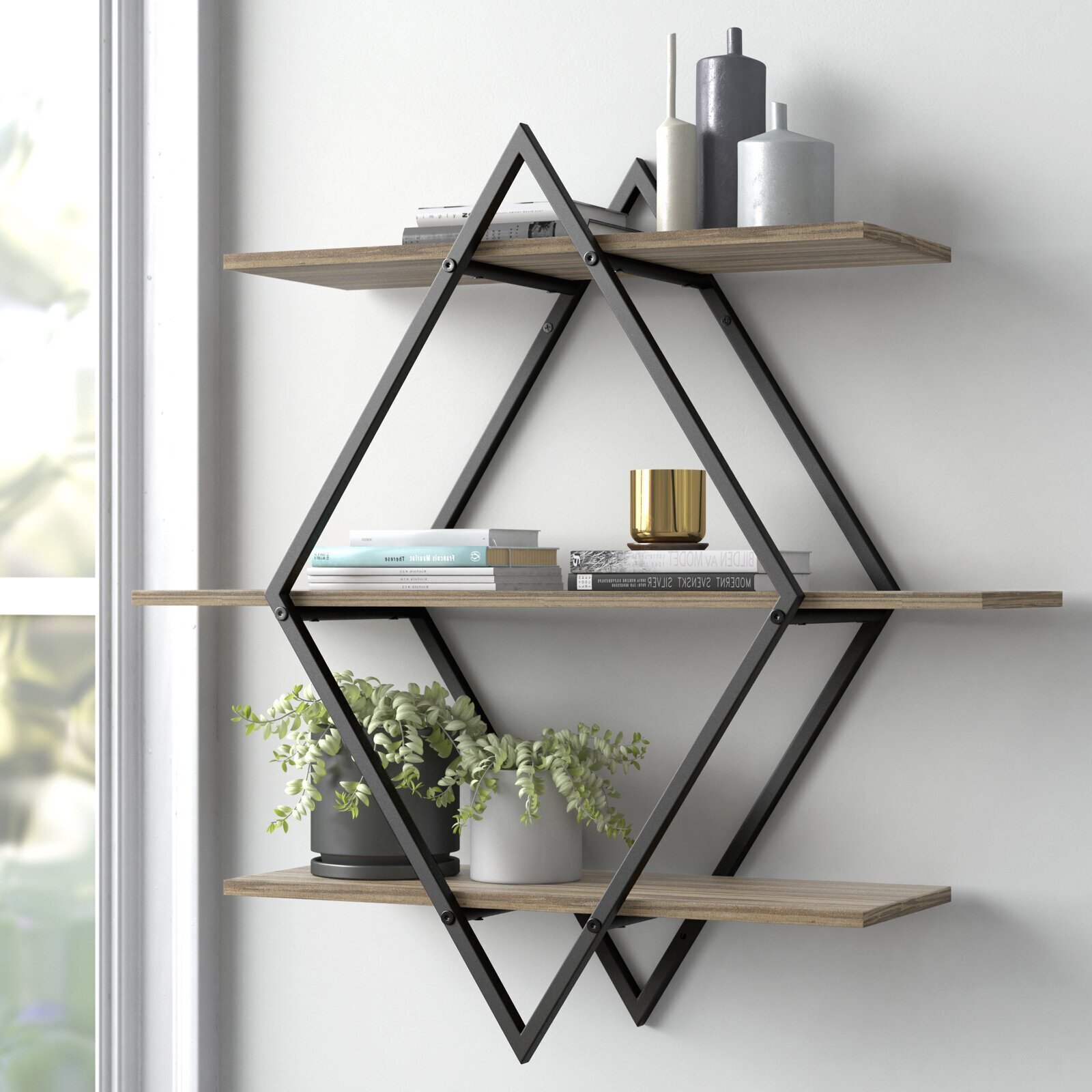 Diamond Bathroom Wall Shelves