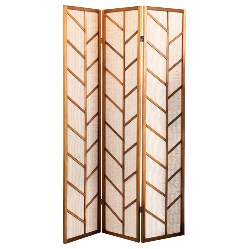 Diboll 52" W x 70.25" H 3 - Panel Solid Wood Folding Room Divider