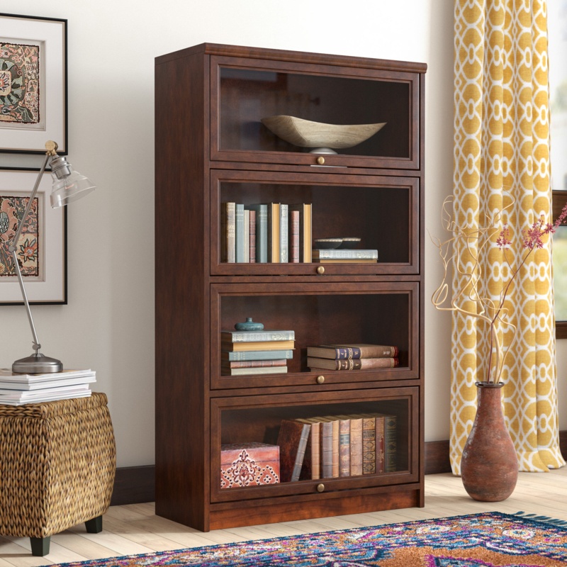 Didier 58'' H x 32.5'' W Solid Wood Barrister Bookcase