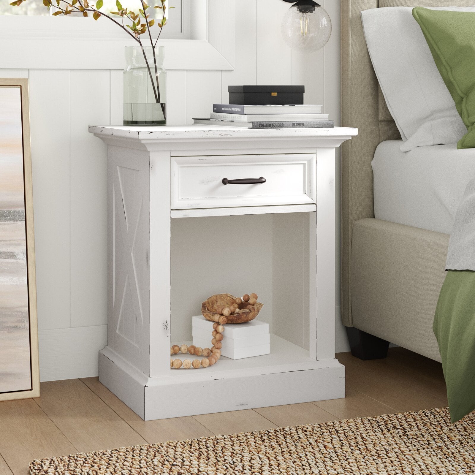 Distressed Farmhouse Style Nightstand 