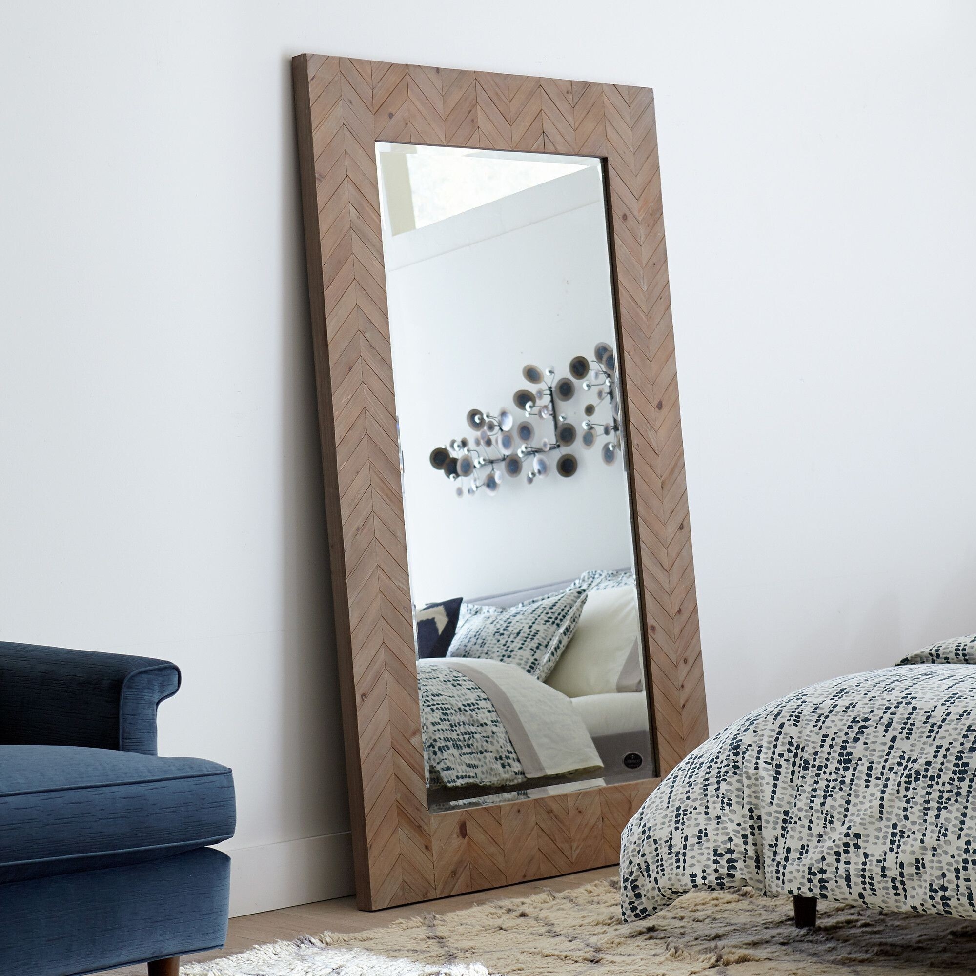 Distressed Floor Mirror