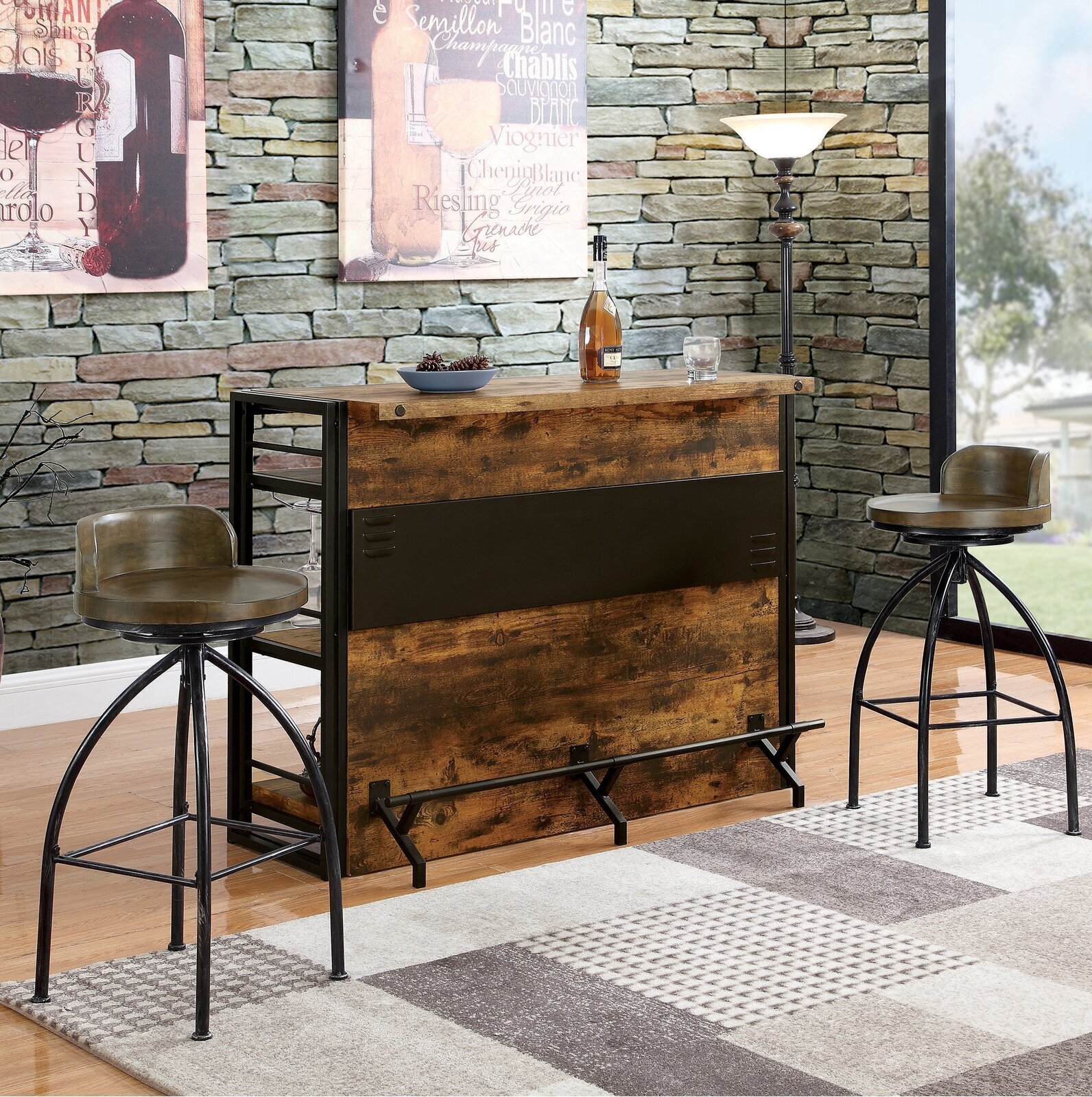 Distressed Home Bar Furniture