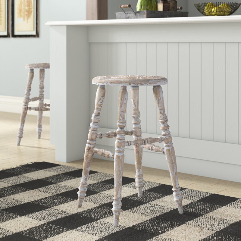 Distressed Rustic Bar Stool