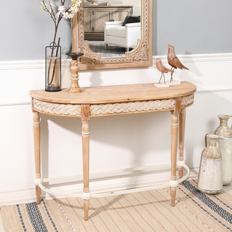 Distressed Style Half Round Table