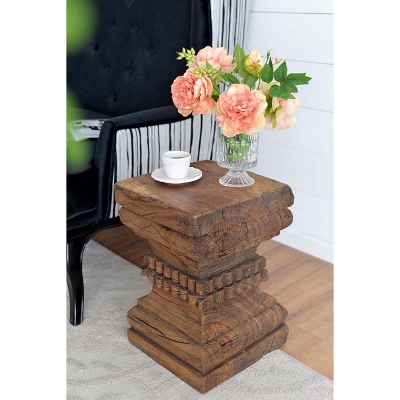 Dorelien 19.7'' Tall Solid Wood Accent Stool