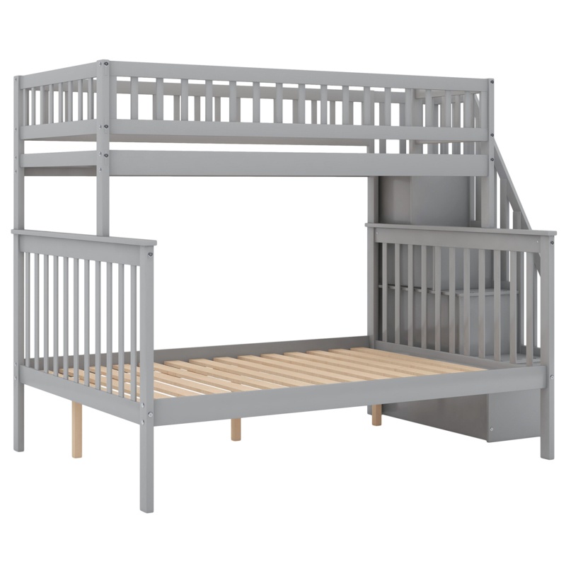 Dossena Twin Over Full Standard Bunk Bed with Shelves by Harriet Bee