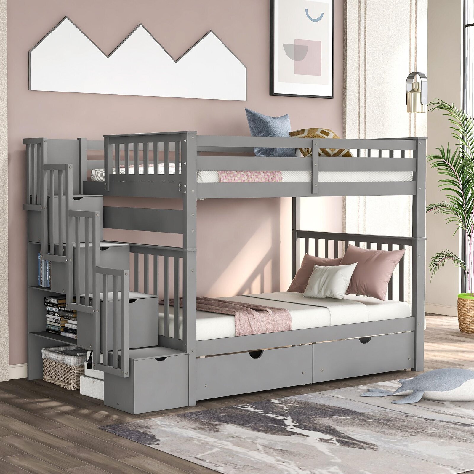 Double Over Double Bunk Beds With Stairs