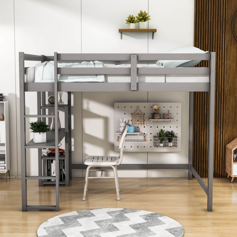 Dunnuck Full Loft Bed with Built-in-Desk by Harriet Bee